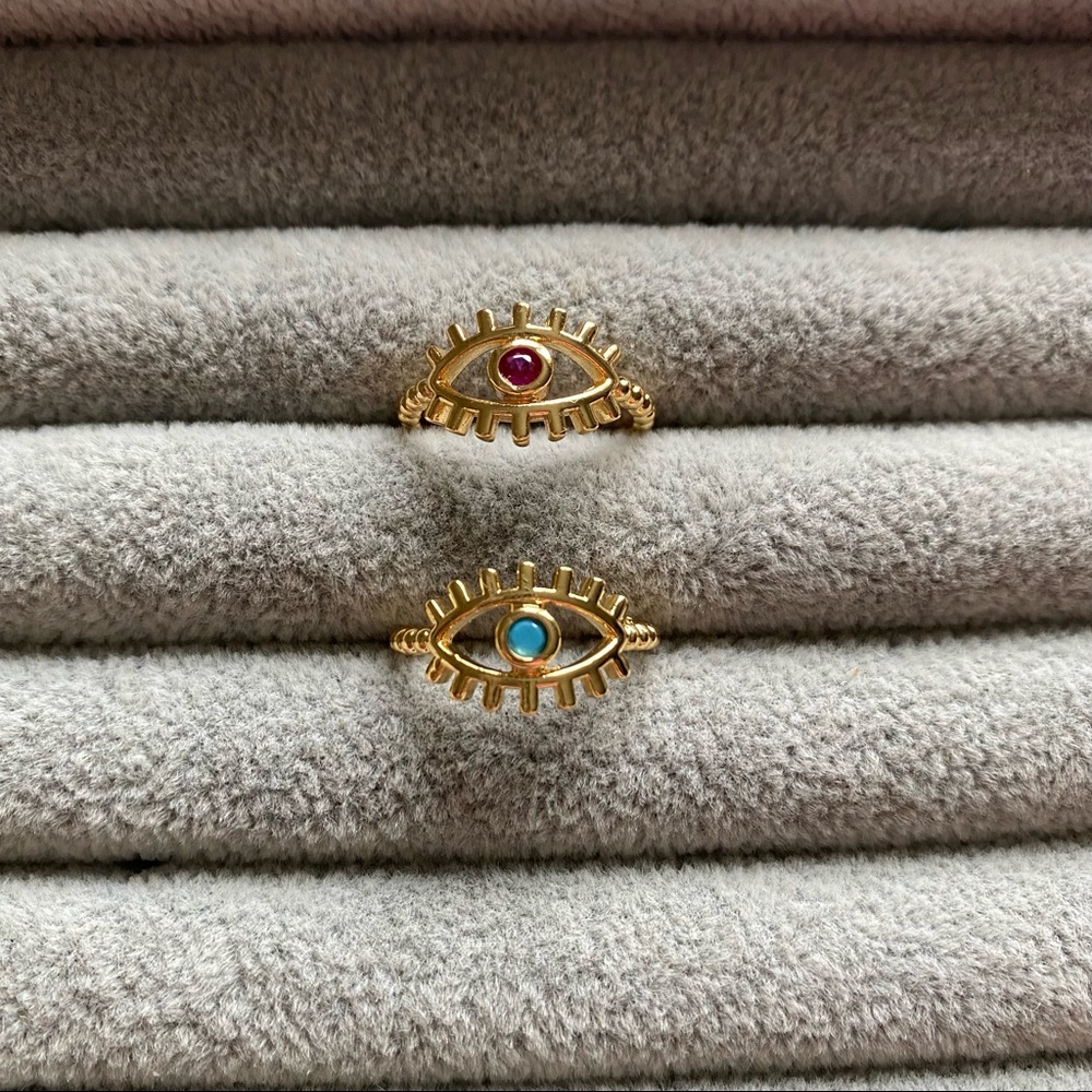 Evil Eye Modern Design Ring (Adjustable) - Picture 6 of 12